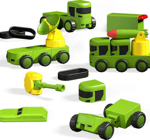 רכבי צבא מגנטיים מודולאריים – ערכת 31 חלקים – Magnetix Trucks