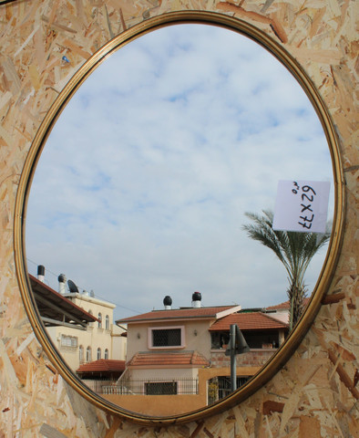מראה אובלי-זהב עתיק 77*62 ס"מ