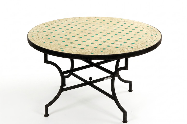 שולחן פסיפס בעיצוב מרוקאי מקורי קוטר 60 ס"מ