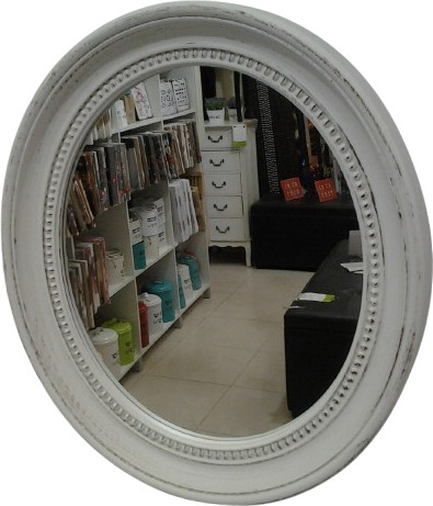 מראה אובלית מסגרת פלסטיק 35×40 ס"מ