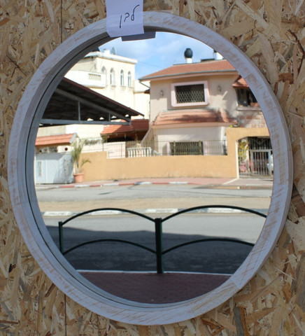 מראה עגולה עץ-34 ס"מ