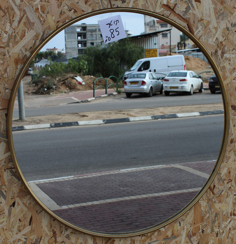 מראה עגולה  זהב עתיק 85 ס"מ