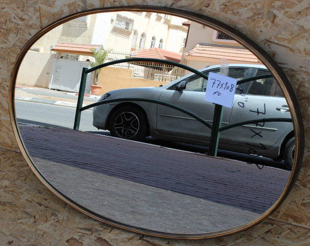 מראה אובלי-זהב עתיק 78*108 ס"מ