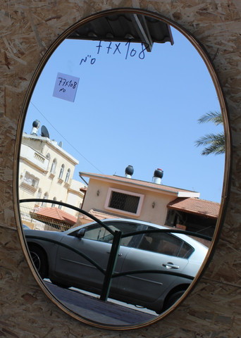 מראה אובלי-זהב עתיק 78*108 ס"מ