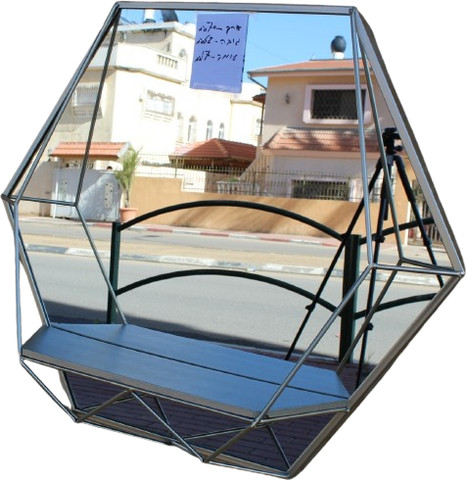 מראה יהלום ברזל ומדף