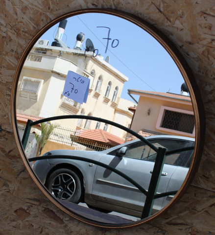 מראה עגולה זהב עתיק  -70 ס"מ
