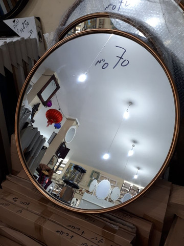 מראה עגולה זהב עתיק  -70 ס"מ