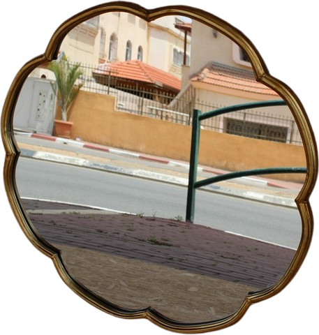 מראה  עגולה מסוגננת 70 ס"מ