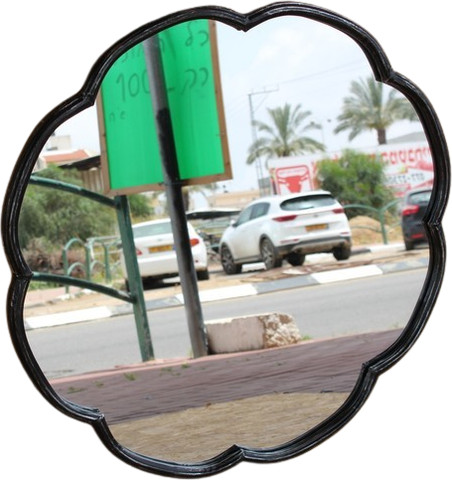 מראה  עגולה מסוגננת 70 ס"מ