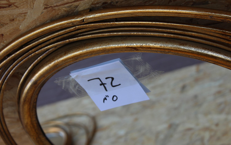 מראה עיגולים מסביב זהב 72 ס"מ