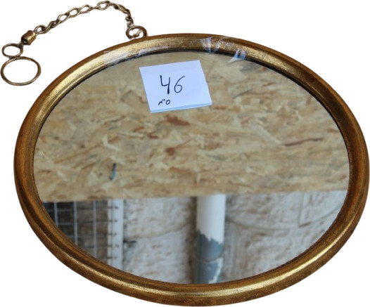 מראה עגולה 46 ס"מ עם שרשרת זהב