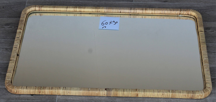 מראה מלבן עץ ורטאן 60*90 ס"מ