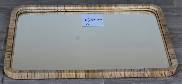 מראה מלבן עץ ורטאן 50*70 ס"מ