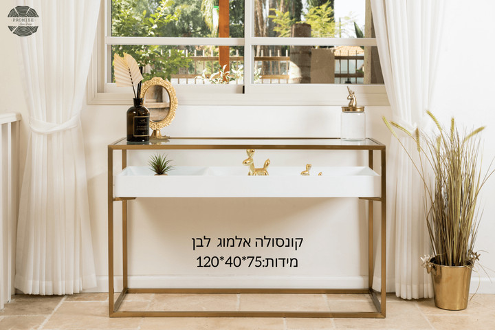 קונסולה אלמוג לבן פרומיס