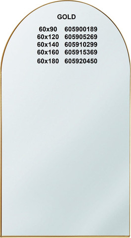 מראה מלבנית קשת מסגרת ברזל דק 60*180 ס"מ