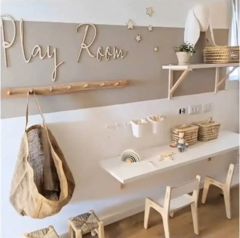 שלט עץ Play Room