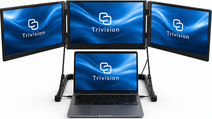 TriVision Pro Max ארבעה מסכים ניידים ללפטופ