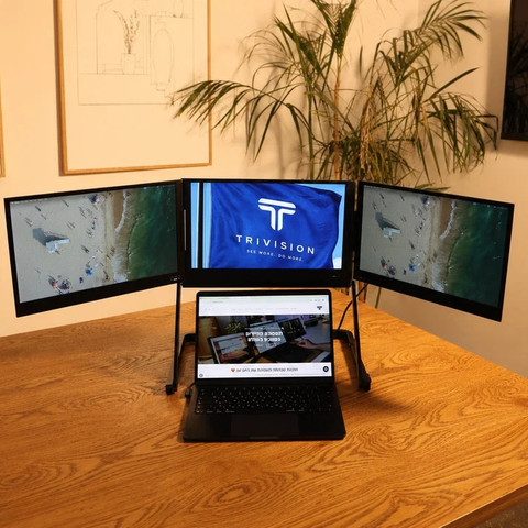 TriVision Pro Max ארבעה מסכים ניידים ללפטופ