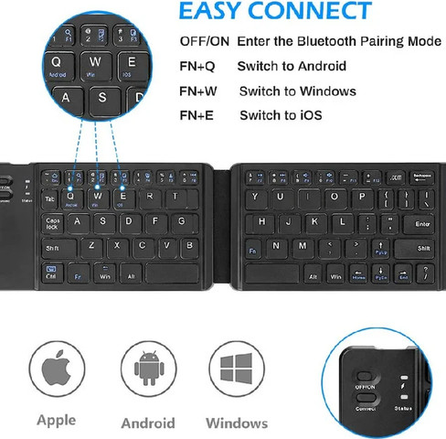 Folding Keyboard מקלדת מתקפלת אלחוטית אוניברסלית
