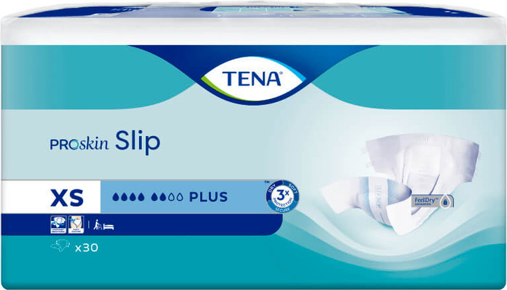 חיתולי Slip Plus Proskin מידה XS – מבית Tena טנה