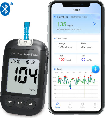 מכשיר ביתי למדידת סוכר דגם ON CALL SURE