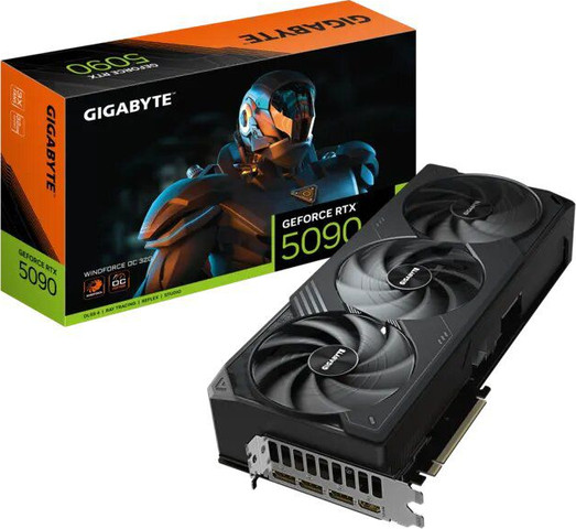 כרטיס מסך Gigabyte Geforce Rtx 5090 Windforce Oc 32GB GDDR7 GV-N5090WF3OC-32GD