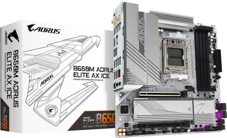 לוח אם Gigabyte B650M A ELITE AX ICE 1.1 Micro-ATX