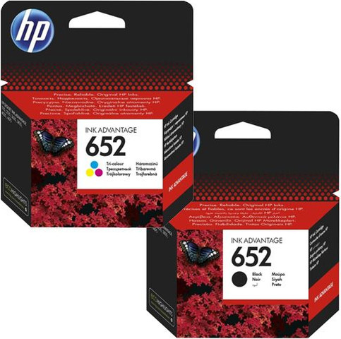 זוג ראשי דיו מקוריים HP 652 F6V25AE+‎F6V24AE