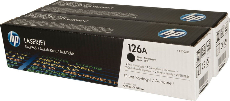 זוג טונרים שחור מקורי HP CE310AD 126A