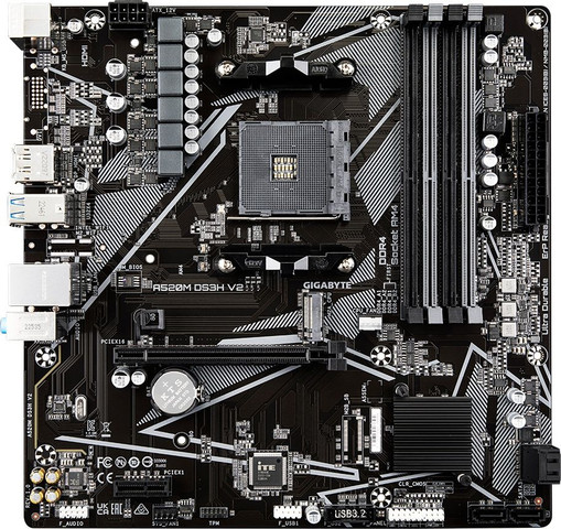 לוח אם Gigabyte A520M DS3H V2 1.0 Micro-ATX AM4