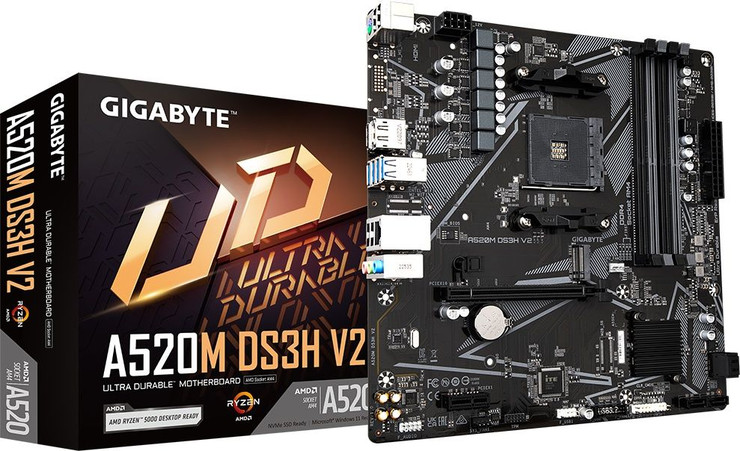 לוח אם Gigabyte A520M DS3H V2 1.0 Micro-ATX AM4