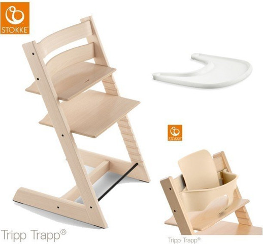 בייבי סט לכסא אוכל Tripp Trapp צבע טבעי סטוקי