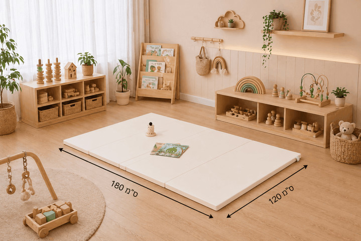 רכישה מוקדמת* משטח פעילות מתקפל Aimee בגודל 120X180 ס"מ בצבע בז' קל לניקוי עבה וקשיח * זמן אספקה משוער 30.8.26