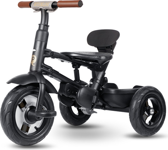 תלת אופן מפואר מתקפל ריטו דלוקס RITO Delux 2024 עם ריפוד מעובה, מדרך רגליים כפול וחיפויים דמויי עור - אפור