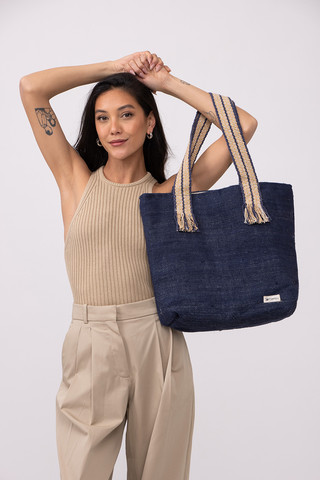 Tote Bag תיק צד בצבע כחול