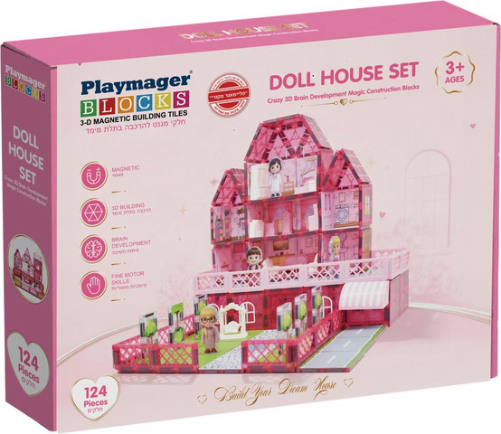 Playmager - בית בובות מגנטי 124 חלקים