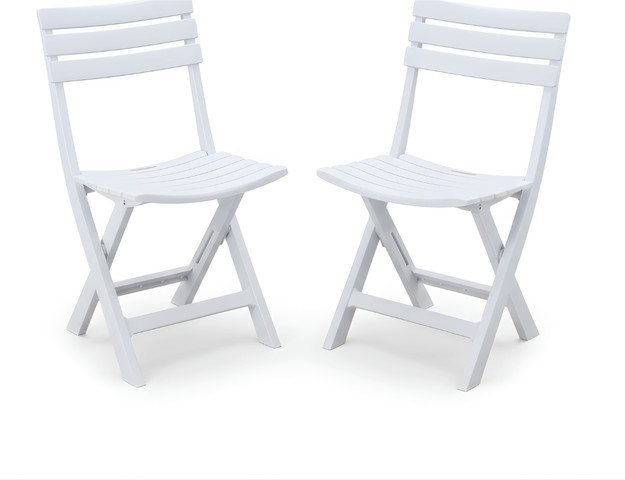 סט 2 כיסאות פלסטיק איכותיים דגם Stackable לאירוח ולמרפסת