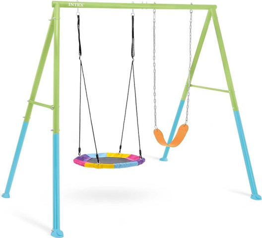 נדנדת חצר צבעונית – מושב צלחת ומושב גמיש INTEX 44125