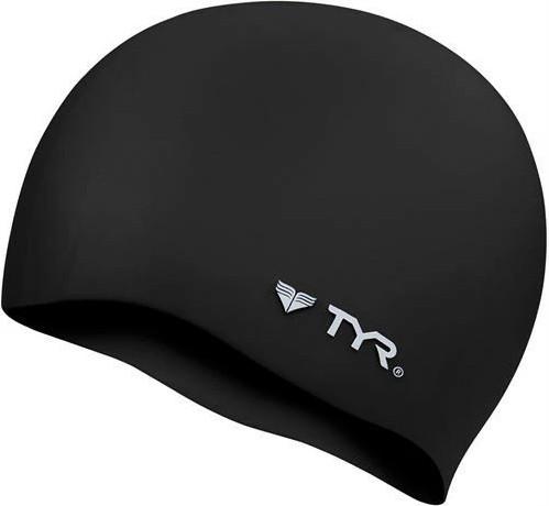 כובע שחייה שחור SILICON CAP NO WRNKL - TYR
