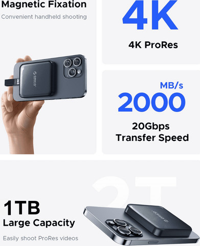 כונן קשיח חיצוני 1TB מגנטי | כולל מגנט לנשיאה נוחה