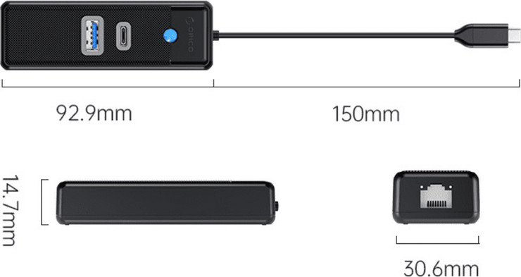 תחנת עגינה USB | עם 3 יציאות | כולל אתרנט