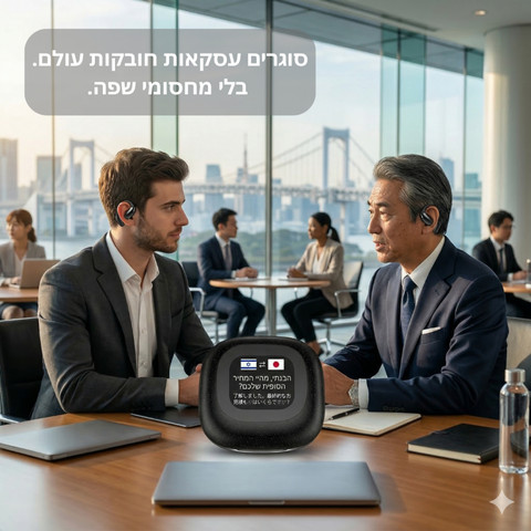 אוזניות תרגום חכמות | תרגום בזמן אמת | 164 שפות | שחור