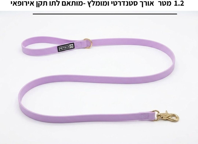 רצועת אחיזה לכלב 20 מ״מ + קולר + תיק לשקיות | סגול