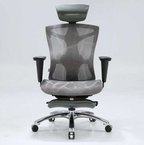כיסא מנהלים יוקרתי SIHOO V1 Gray Footrest
