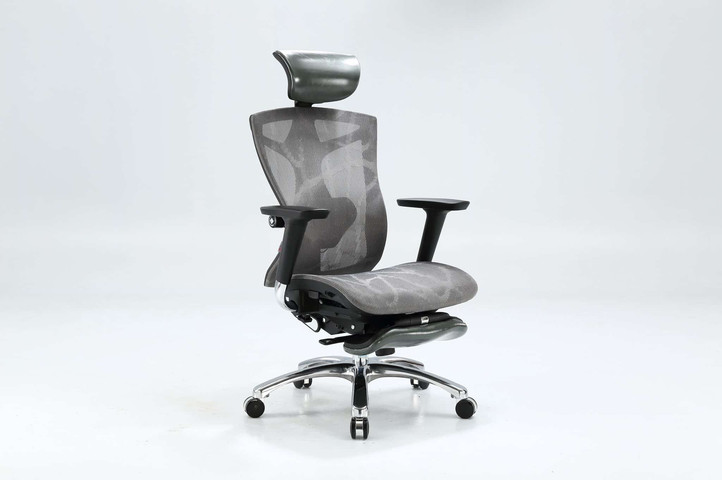 כיסא מנהלים יוקרתי SIHOO V1 Gray Footrest