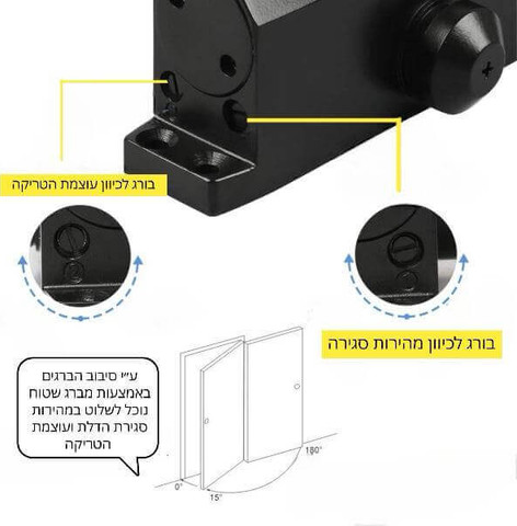 מחזיר דלת הידראולי, לבן, סדרה 300 - YALE