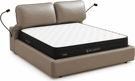 מיטה מרופדת דגם גראנד חום בהיר 160X200