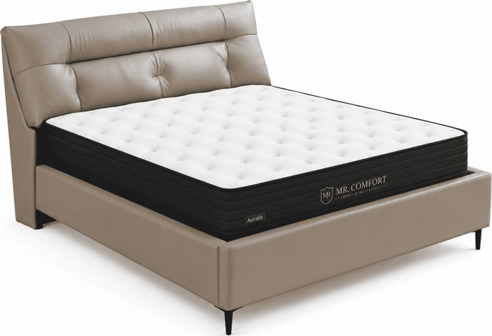 מיטה מרופדת דגם דיאמונד חום בהיר 160X200