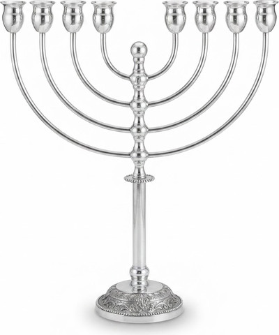 חנוכייה בית לחם ציפוי כסף עיצוב מסורתי