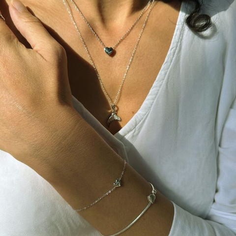 שרשרת לב כסף 925- Belle Necklace
